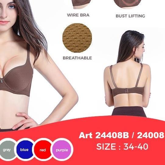 ✪ Bra Berpori Busa Tipis & Berkawat Cup B Elena 24408B / 24008 - BH Kawat Cup Medium Elena 24408 B ♠