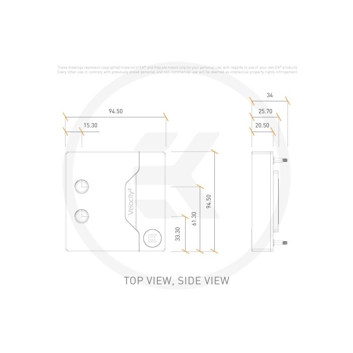 EKWB EK Quantum Velocity2 D-RGB - 1700 Nickel Plexi ( ARGB 3pin 5V )