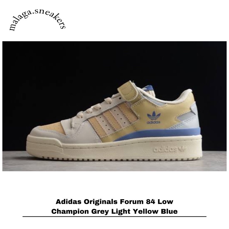Adidas Originals Forum 84 Low Champion Grey Light Yellow Blue