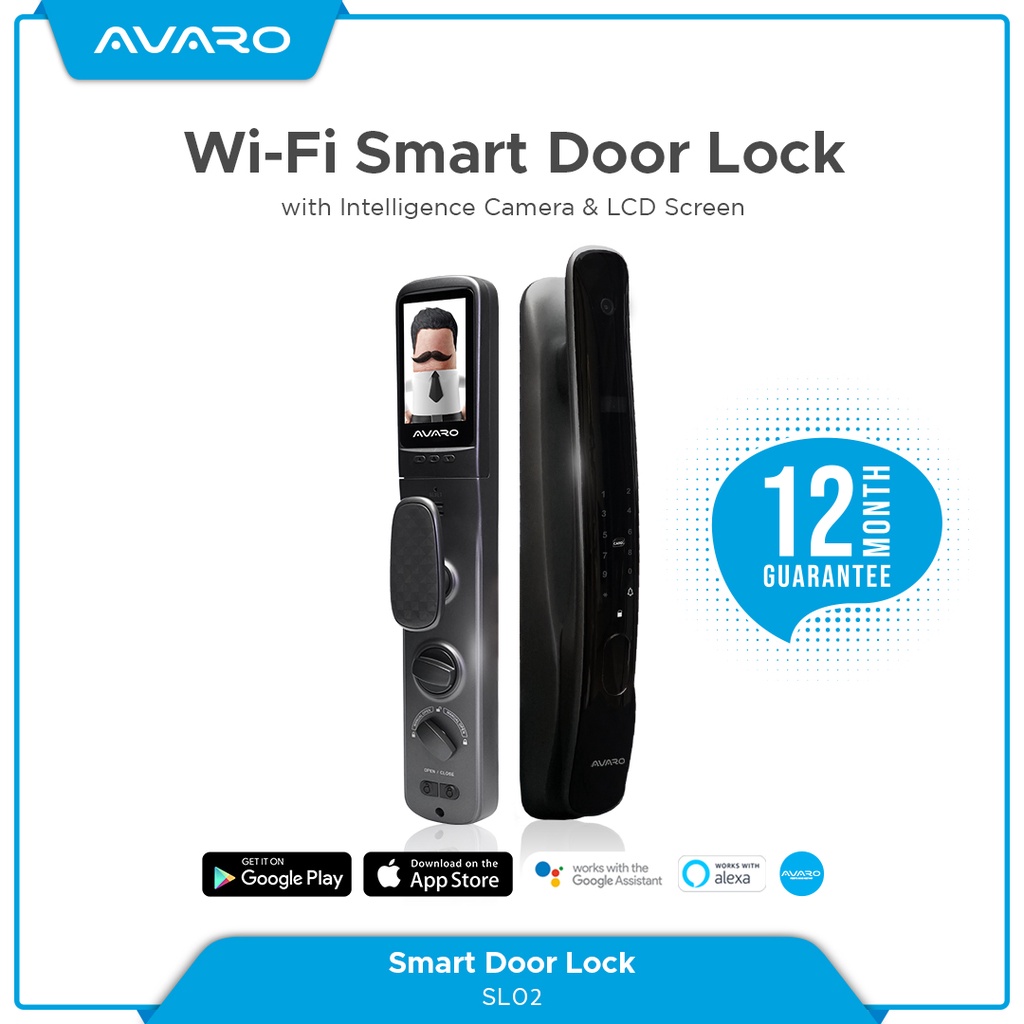 AVARO SL02 Smart Door Lock Handle RFID Fingerprint Camera Face