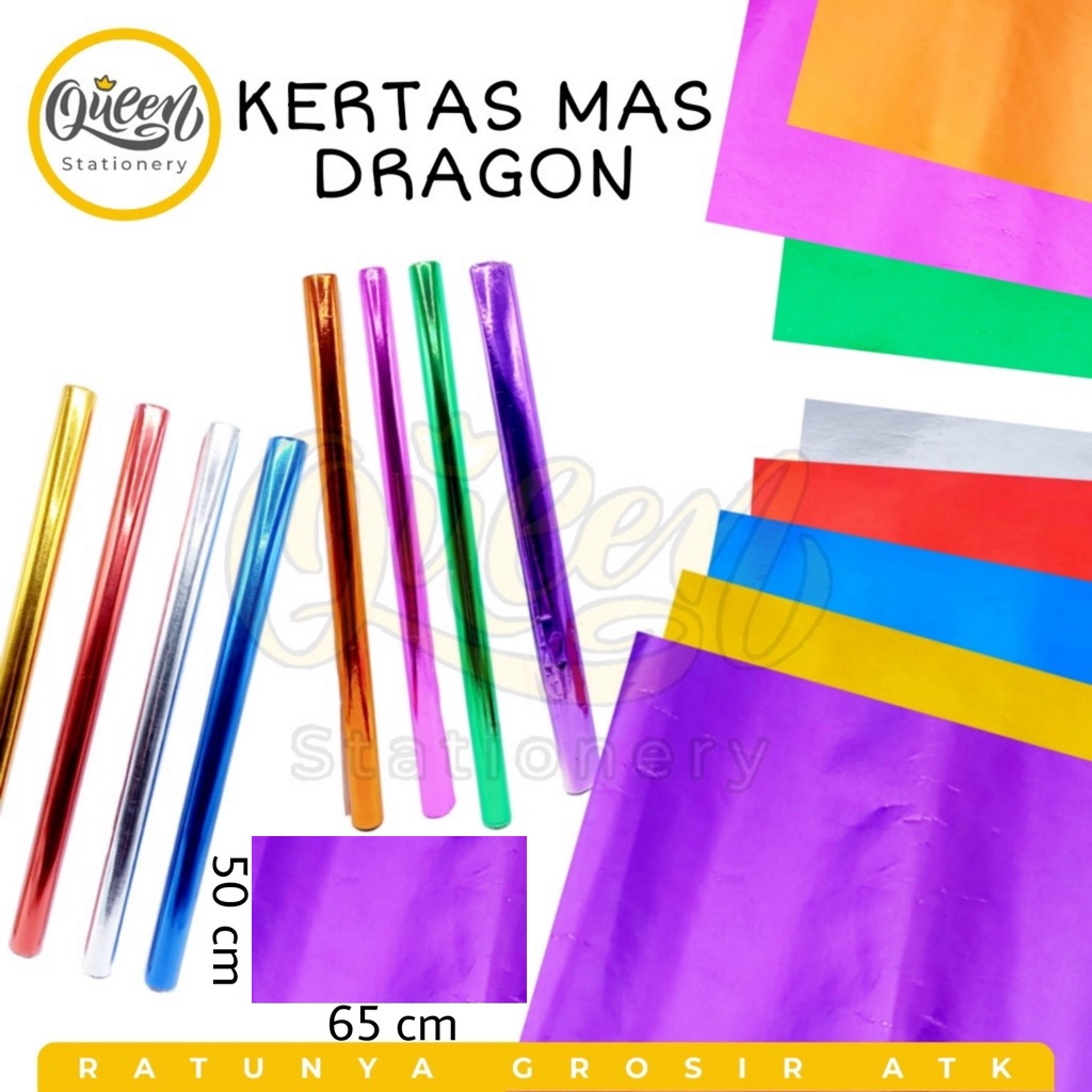 

1 GULUNG (5 LEMBAR) KERTAS MAS DRAGON / KERTAS KERAJINAN / KERTAS MENGKILAP / KERTAS METALIK