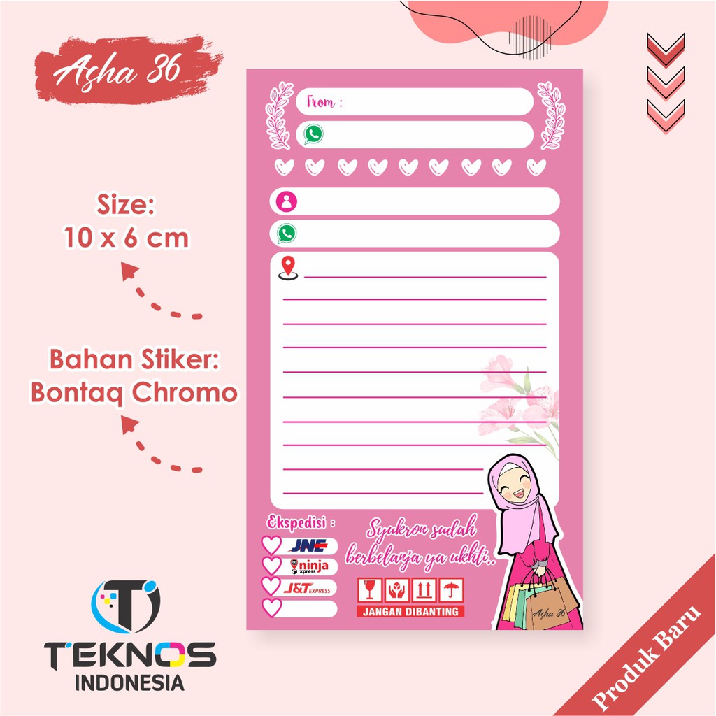 

LABEL STIKER PENGIRIMAN PAKET OLSHOP ASHA