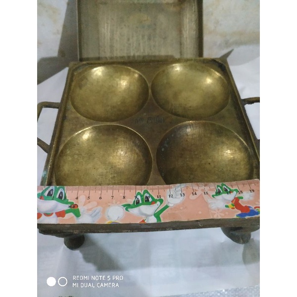 cetakan kue apem kuningan jadul asli