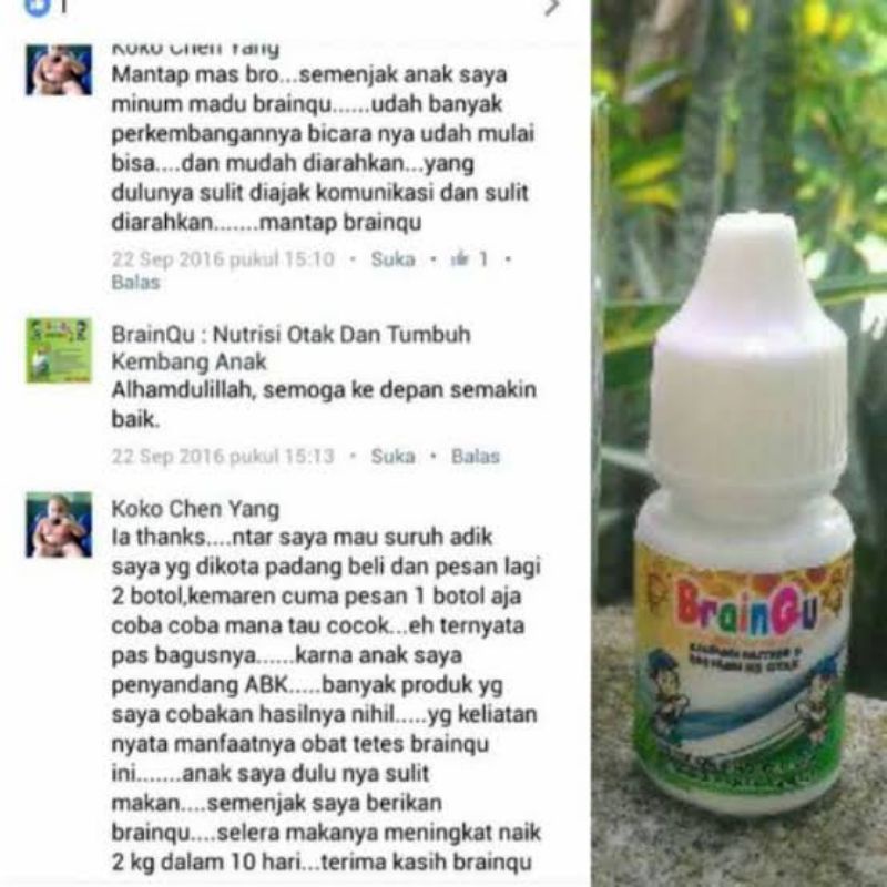 Madu Brainqu Nutrisi Otak Tumbuh kembang Anak