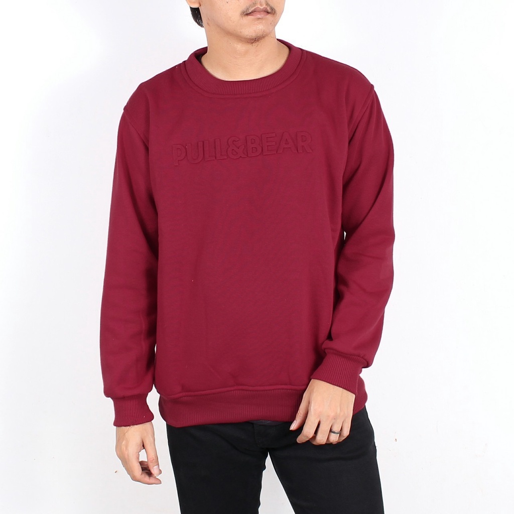 Jaket Sweater Crewneck Pria Pull&amp;Bear Emboss Fulltag &amp; Label l Sweater Pull and Bear Sablon Timbul Premium Quality | Switer Pull and Bear  | Sweater Pull n Bear | Sweater Pria | Crewneck Pria