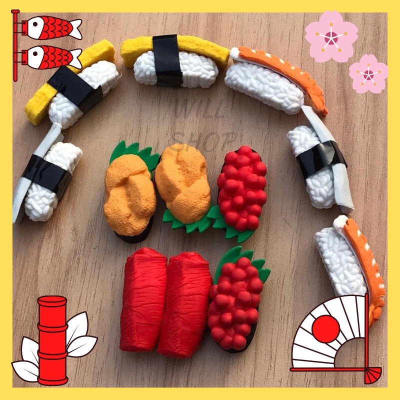 

KARET PENGHAPUS SETIP LUCU BENTUK SUSHI SASHIMI JAPANESE FOOD PERALATAN SEKOLAH UNIK MURAH READY COD