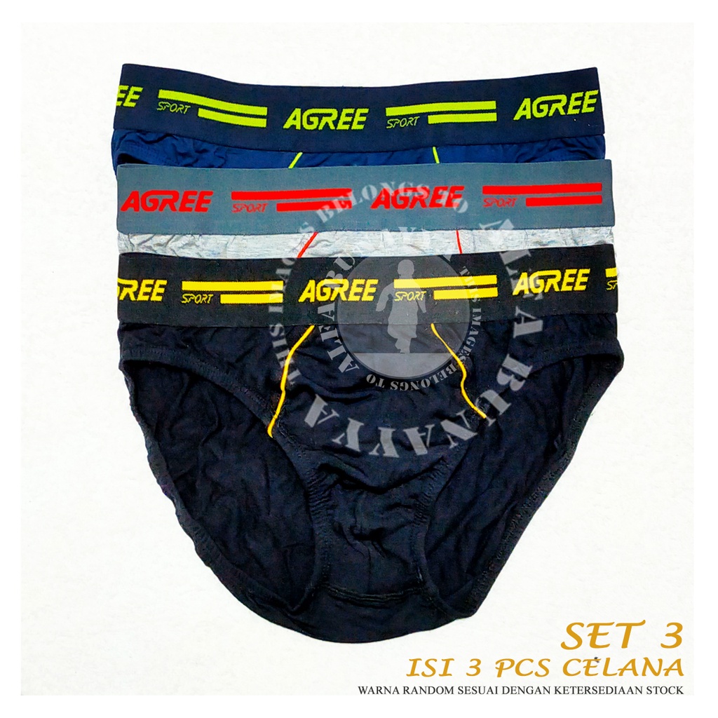 3 Pcs Celana Dalam Pria AGREE SPORT CD Underwear Pakaian Dalam AB23AGS14