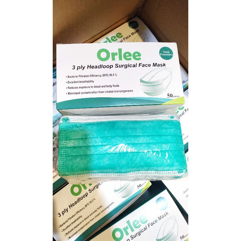 Masker Orlee 3 ply Headloop Surgical Face Mask (hijab)