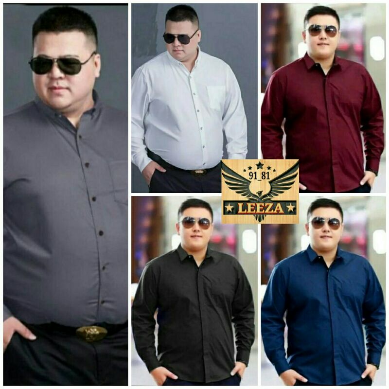 Kemeja Kerja Pria Panjang Polos BIG SIZE  (XL - 6L)