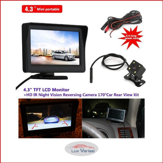 TFT Monitor 4.3 inch + Kamera Parkir Mundur Mobil