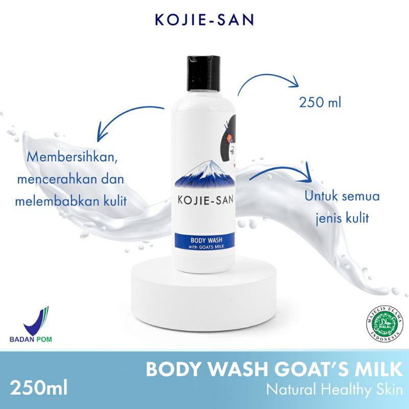 KOJIE SAN BODY WASH GOAT MILK/KOJIC 250ML [𝗕𝗣𝗢𝗠]