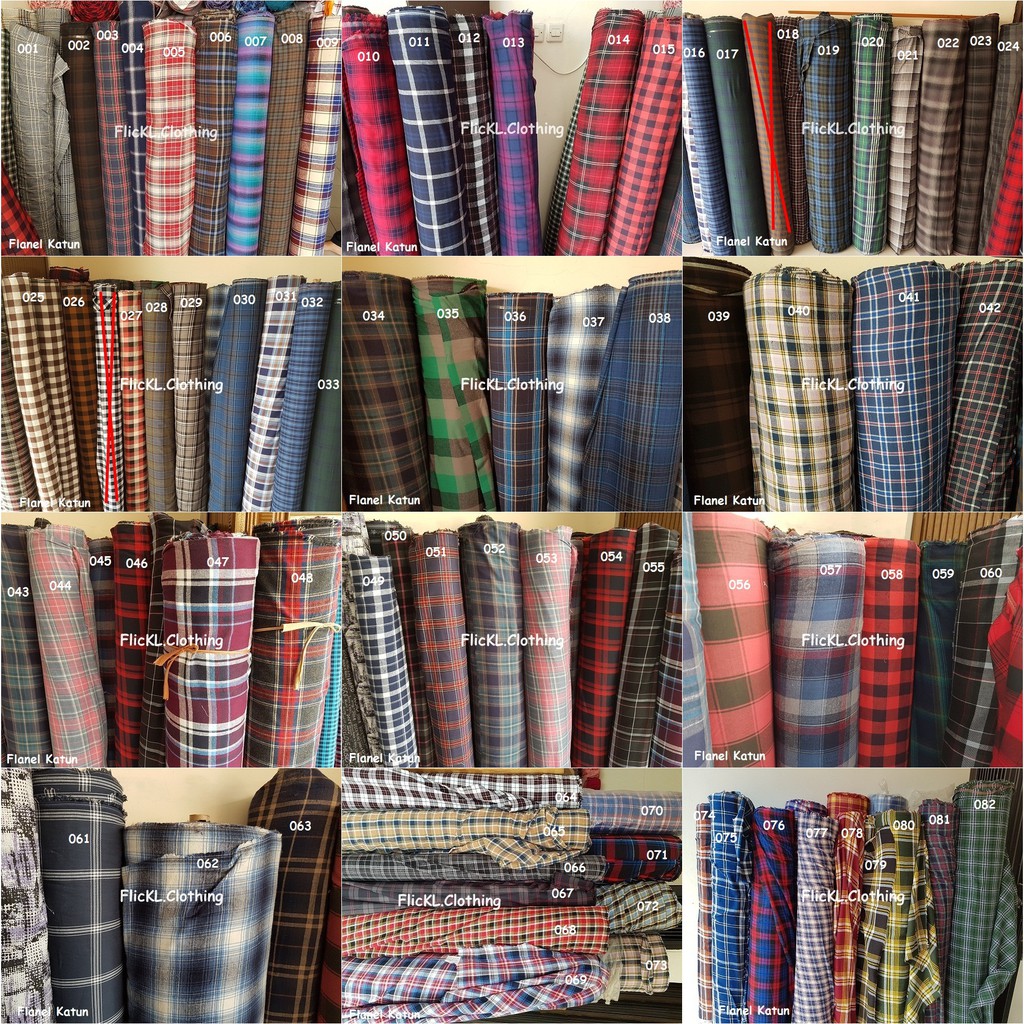 Bahan Kain Flanel Cotton Katun Kotak Kotak Kemeja Motif Shopee Indonesia