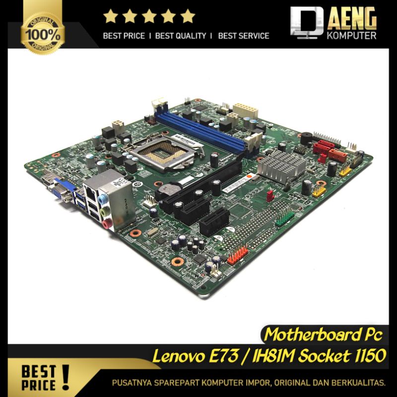 Motherboard Mainboard Mobo ddr3 Intel Pc Built Up Lenovo Thinkcentre E73 H81 Socket 1150 Murah