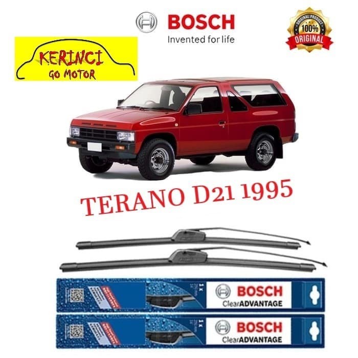 WIPER BOSCH CLEAR ADVANTAGE NISSAN TERANO D21 1995 19&quot; &amp; 18&quot; SEPASANG