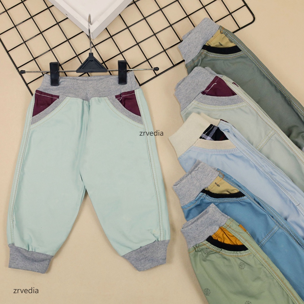 Jogger Lily uk 6-18 Bulan / Celana Anak Perempuan Joger Pants Polos Kantong Outfit Balita