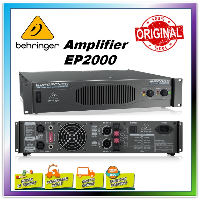 Behringer EP2000 EP-2000 EP 2000-Watt Stereo Power Amplifier 2 Channel
