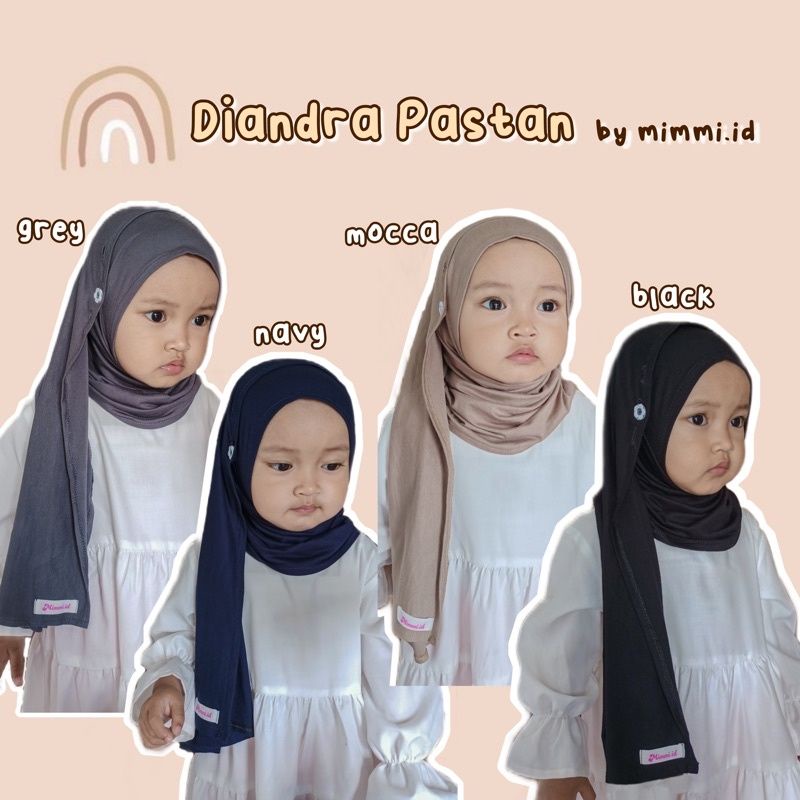 Pashmina Instan Kancing Anak Diandra 1-5 tahun