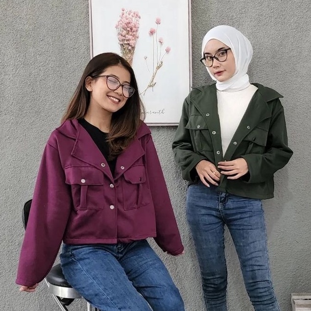 Pro.Coll - Sandra Crop - Jaket Crop Wanita Kekinian