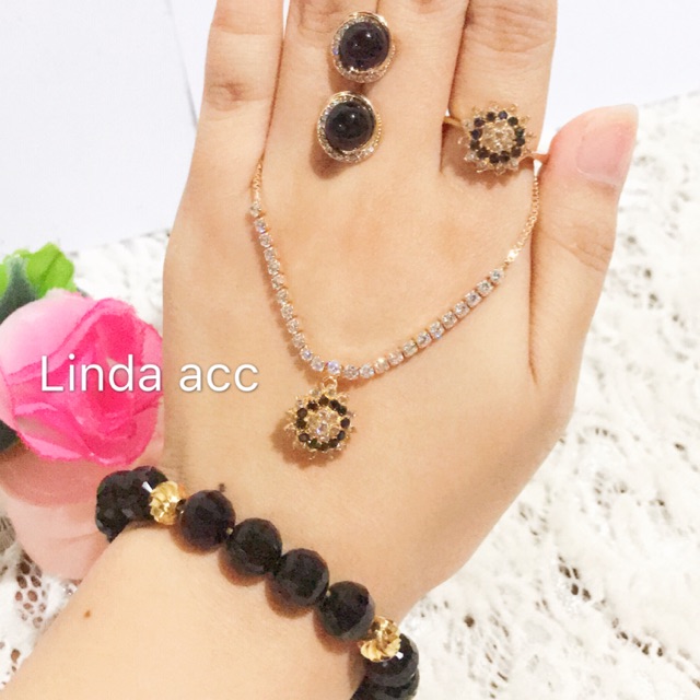 set permata giok.gelang giok asli kalung xuping mirah cantik 88