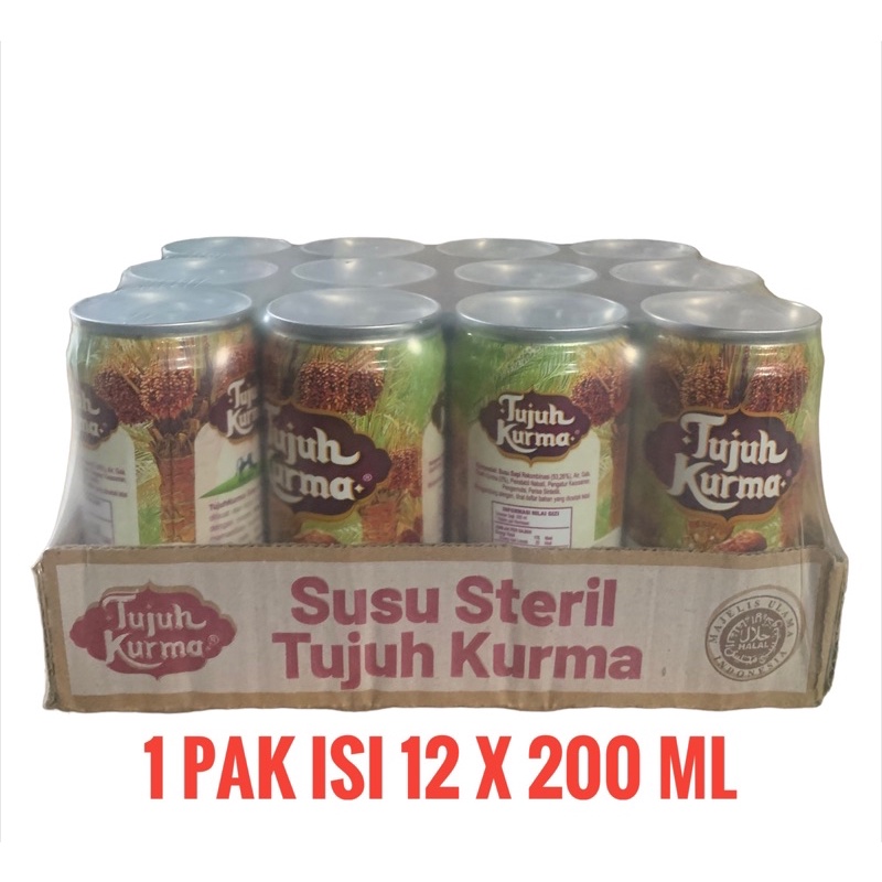 

Susu Steril Tujuh Kurma exp date Desember 2025 1 pak isi 12 Kaleng x 189 ml