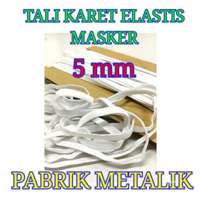 [HARGA PABRIK]  ( 5 mm ) TALI KARET ELASTIS  / TALI MASKER Harga ( PER METER )