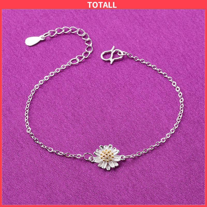 COD Single-layer Mini berbentuk hati Daisy Simple Transfer Beads Diamond Fashion Gelang-Totall