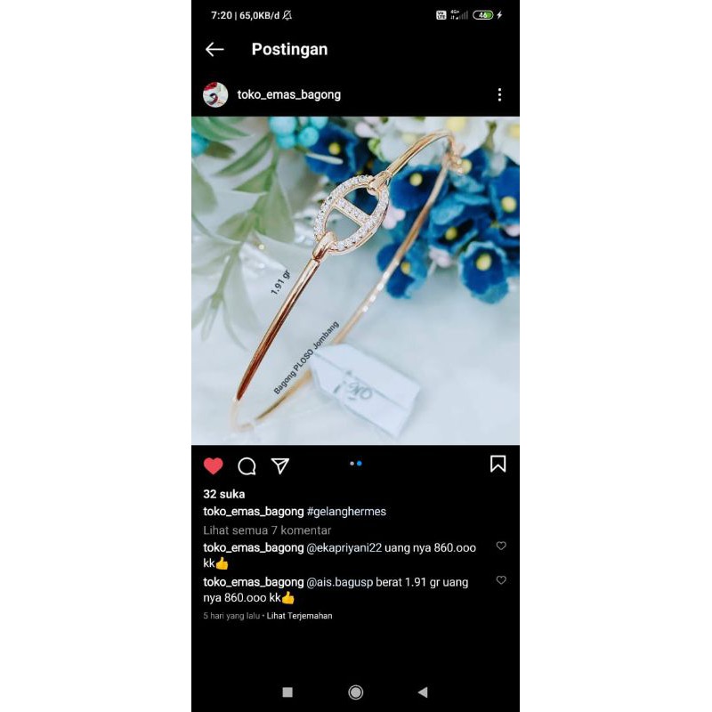 gelang Cartier mata putih