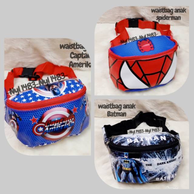 Tas selempang anak motif superhero