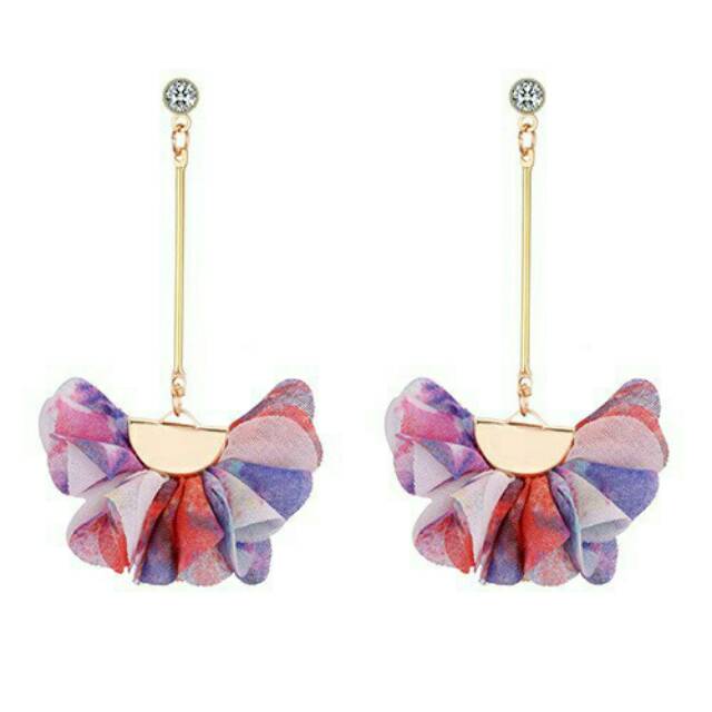 LRC Anting Tusuk Fashion Flower Shape Decorated Y593XX