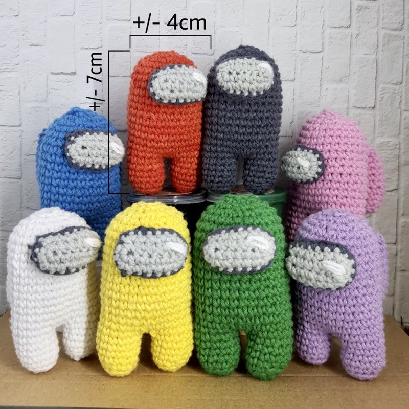 Gantungan Among Us Impostor Amigurumi Handmade Craft Amongus Gantungan Boneka Rajut Among Us Shopee Indonesia