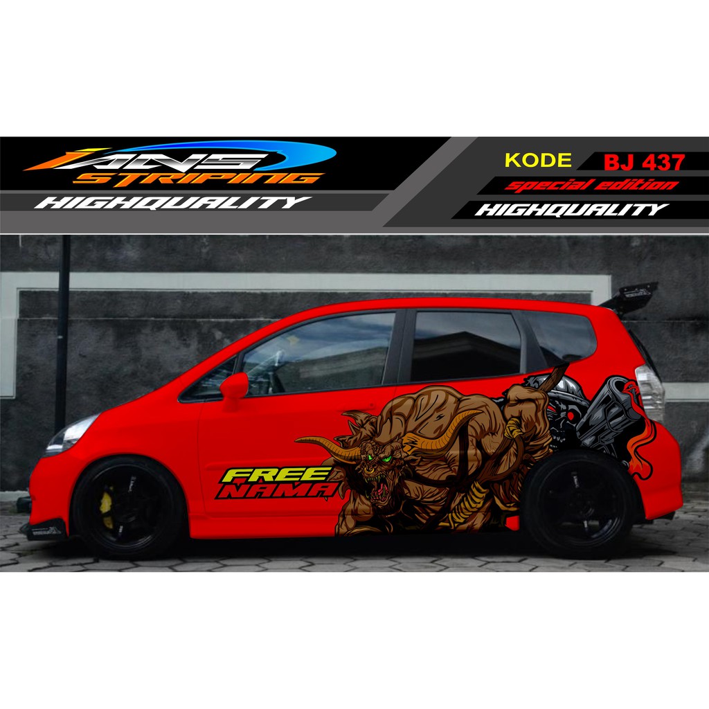 VARIASI STICKER MOBIL HONDA JAZZ, BRIO, AGYA / DECAL STICKER MOBIL JAZZ / STIKER MOBIL SAMPING