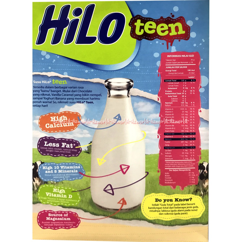 HILO Teen Chocolate 750gr Susu Hailo Untuk Remaja Coklat untuk Pertumbuhan Tulang Kalsium Cokelat