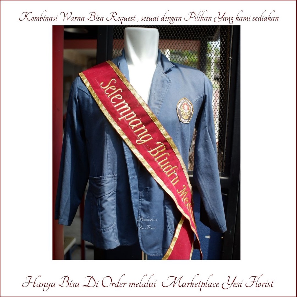 (1HARI JADI)Selempang Wisuda Bordir Kain Beludru Murah || Selempang wisuda || Selempang wisuda bludr