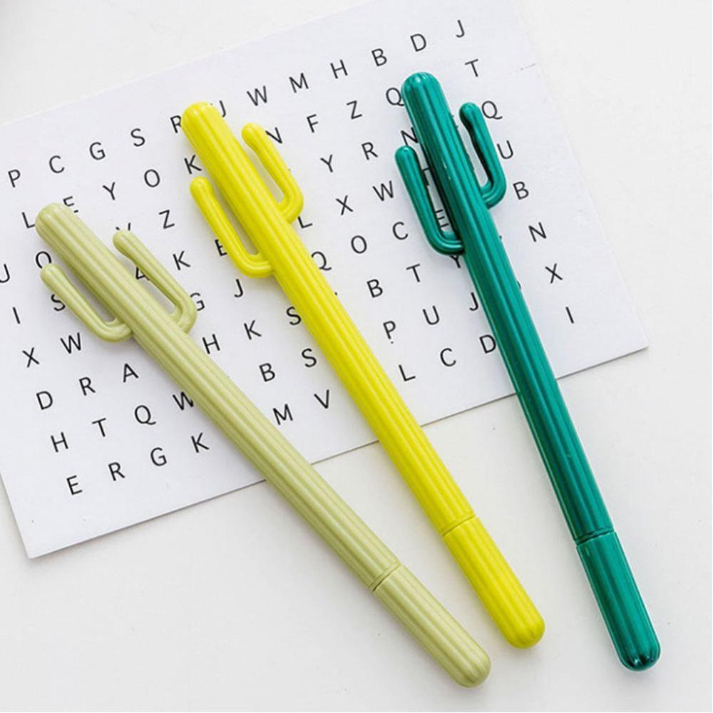 Timekey Pulpen Gel 0.5mm Bentuk Kaktus Lucu Gaya Korea Untuk Stationery Sekolah / Kantor B9K6