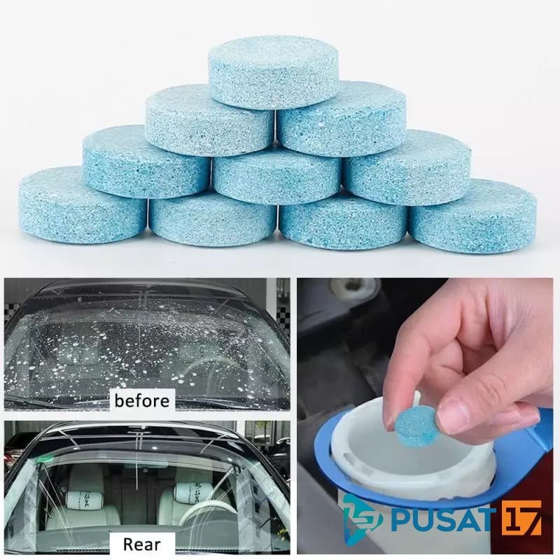 Isi 4 pcs Sabun Pembersih Wiper Kaca Mobil Glass Cleaner Tablet Aksesoris Mobil