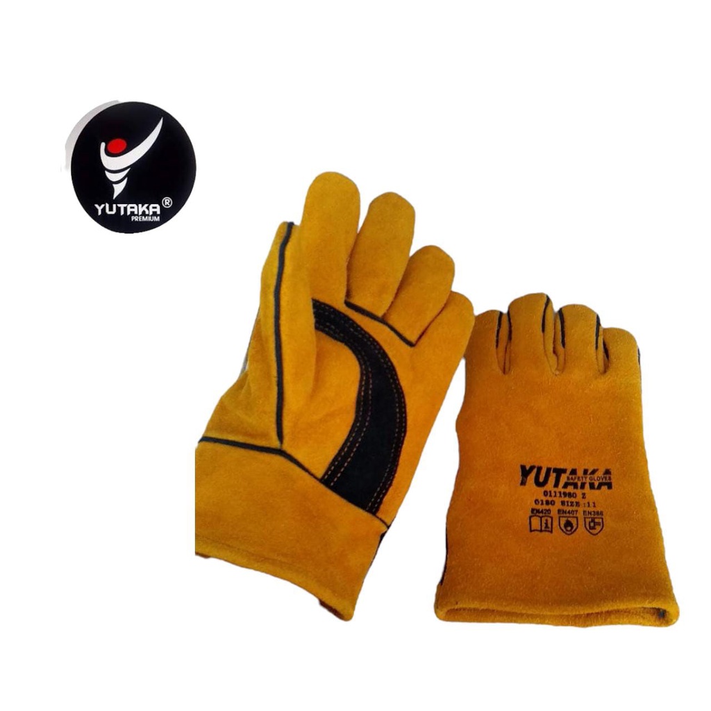 Sarung Tangan Las Yutaka 11 Inch Kulit Nyaman