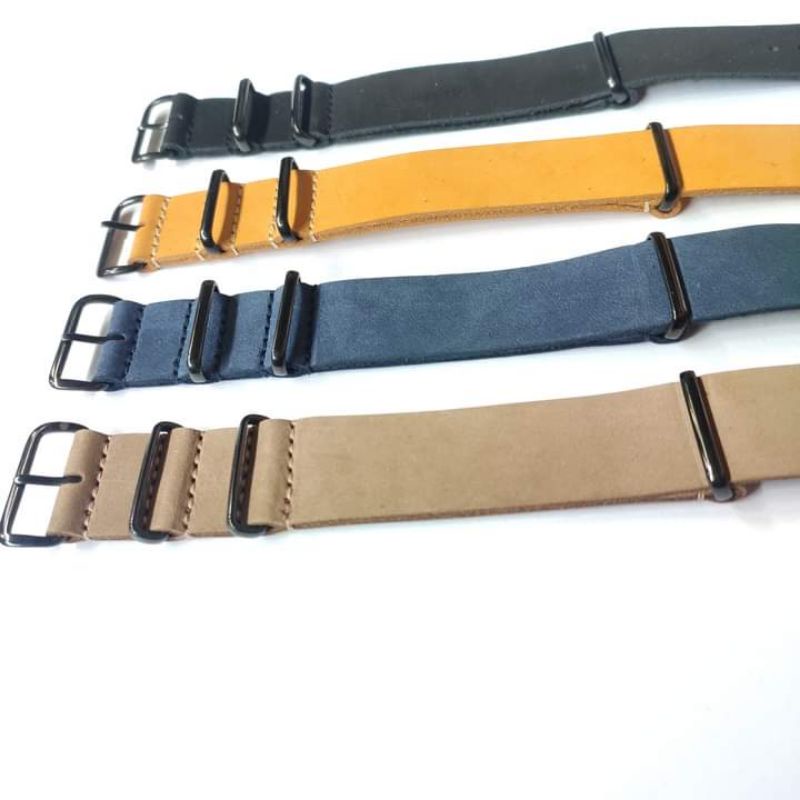 Strap NATO zulu Leather Tali jam tangan nato kulit Asli Handmade