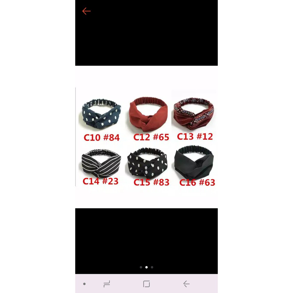 Bando Bandana Kain Motif Ala Korea Hairband Wanita Import Murah