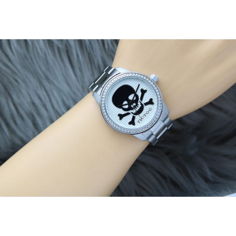 Jam Tangan Wanita Tictoc Skull Stainlees Steel