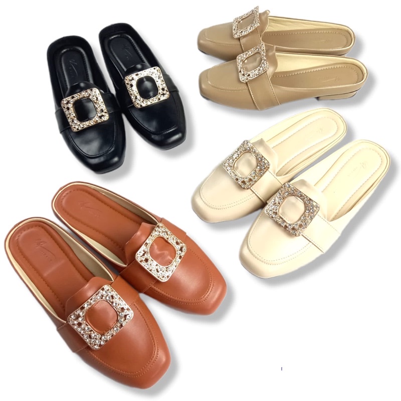 VNL Carmila heels | Sepatu Wanita | Sepatu Flatshoes | Flatshoes Casual | Sepatu Mules 2cm