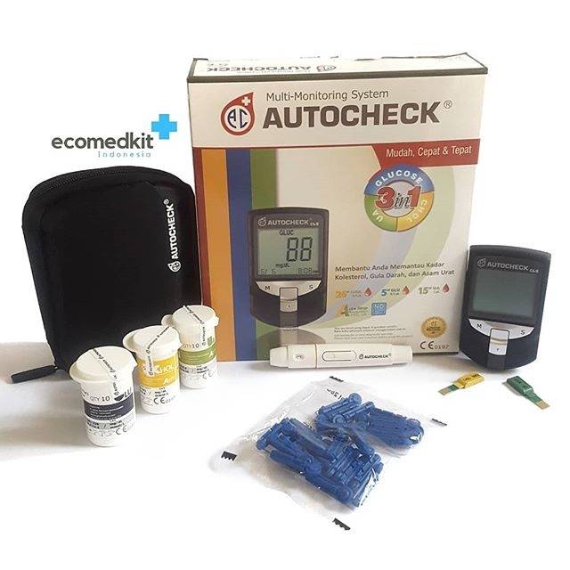 Autocheck 3 in 1 GCU Alat Tes Gula Darah Kolesterol Asam Urat | Shopee