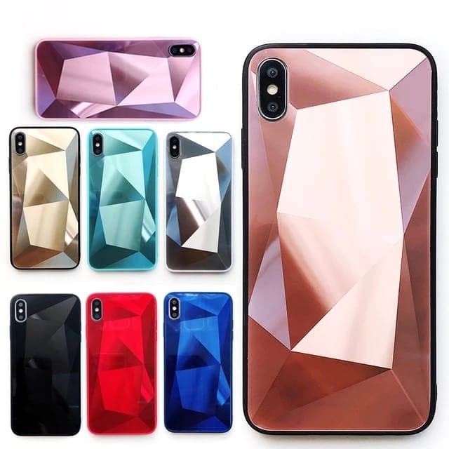 IPHONE 7 8 PLUS X XR XS MAX SOFT CASE 3D DIAMOND PATTERN