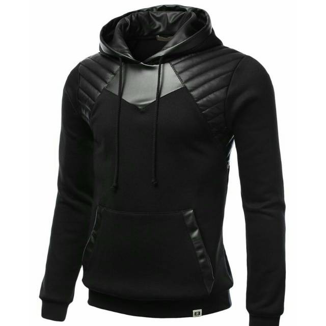 Jaket hoodie Leather Combine