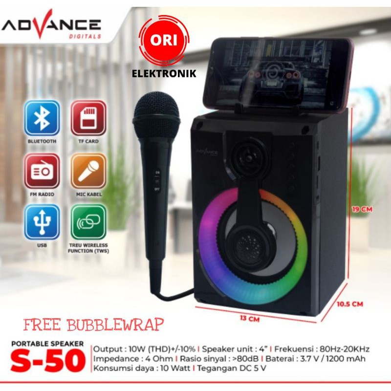 ADVANCE PORTABLE SPEAKER BLUETOOTH S-50
