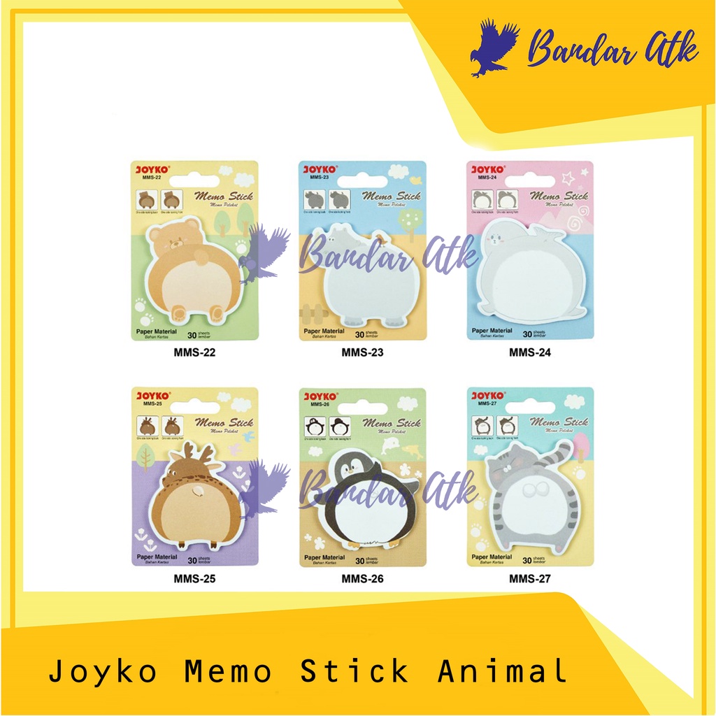 

Joyko Memo Stick Animal Sticky Note Kertas Memo Tempel Motif [1 PAD]