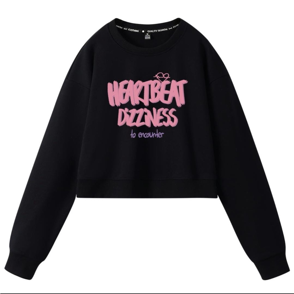 HEARTBEAT DIZZINESS CROP SWEATER FLEECE (V1)