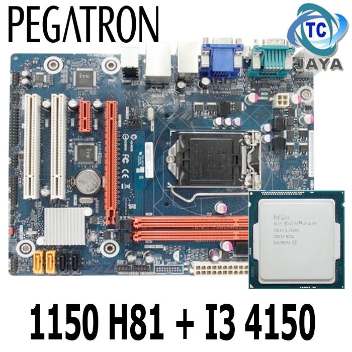 Paket Mobo LGA 1150 H81 Processor Core i3 4150