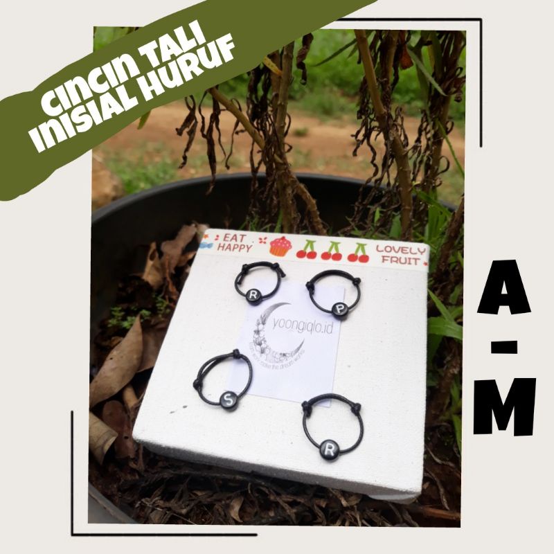 (COD)Cincin tali inisial nama huruf cincin tali couple nama cincin vintage