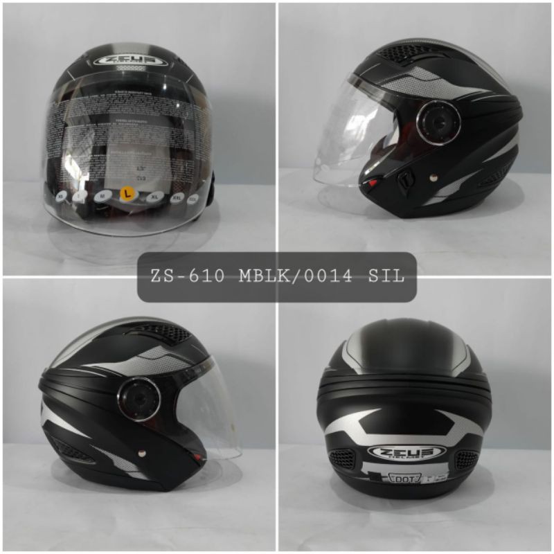 HELM ZEUS ZS - 610 MOTIF MATT BLACK / 0014 SILVER