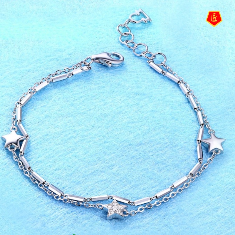 [Ready Stock]Fashion Elegant Star Silver Bracelet